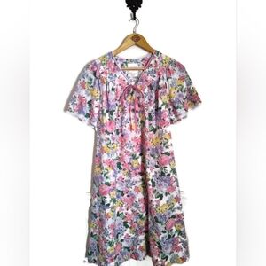Beautiful Cottagecore Floral House Dress / Coat Grandmacore Size Large